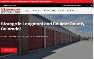 Longmont Storage website