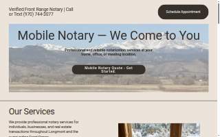 Verified Front Range Notary website