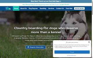 Whispering Pines Pet Resort website