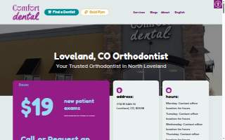 Comfort Dental Braces - Loveland website