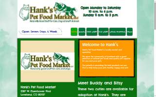 Hank's Pet Food Market LLC website