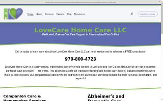 LoveCare Home Care website