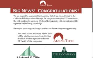 Alpine Title Company, LLC website