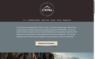 Colorado West Property Management website