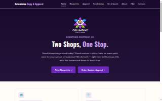 Columbine Copy & Apparel website