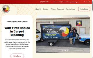 Dream Catcher Carpet Cleaning website