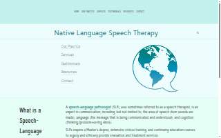 Native Language Speech Therapy website