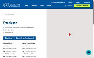 Credit Union Parker Branch website