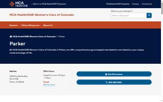 HCA HealthONE Women's Care of Colorado - Parker website