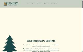 Pinery Pediatrics website