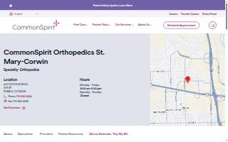 CommonSpirit Orthopedics St. Mary-Corwin website