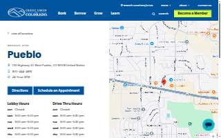 Credit Union of Colorado, Pueblo website