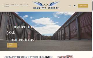 Hawk Eye Self Storage website