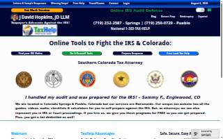 TaxHelpLaw, J David Hopkins website