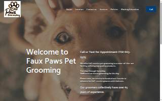 Faux Paws Pet Grooming website