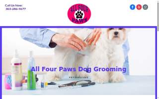 All Four Paws Dog Grooming website