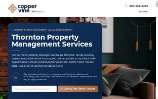 Copper Vine Property Management of Thornton website