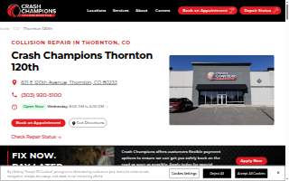 Crash Champions Collision Repair Thornton 120th website