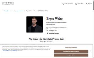 Citywide Home Mortgage: Bryce Waite website