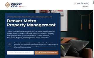 Copper Vine Property Management of Westminster website