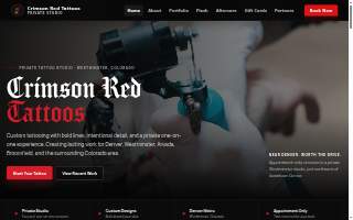 Crimson Red Tattoos website