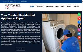 Tonnys Appliance Repair website