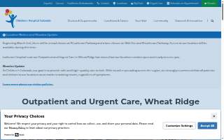 Children's Colorado Outpatient Care, Wheat Ridge website