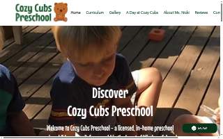 Cozy Cubs Preschool website