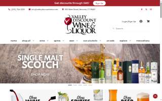 Valley Discount Wine & Liquor website