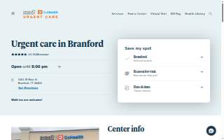 Hartford HealthCare-GoHealth Urgent Care website