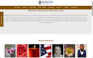 Morton's Mortuary Inc website