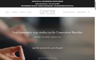CENTER Yoga + Wellness website