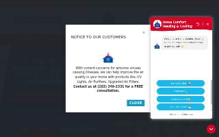 Home Comfort Heating & Cooling website