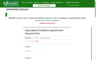 Associated Podiatrists of Fairfield website