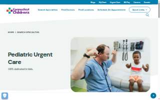 Connecticut Children's Pediatric Urgent Care website