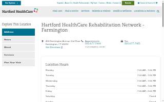 Hartford HealthCare Rehabilitation Network website