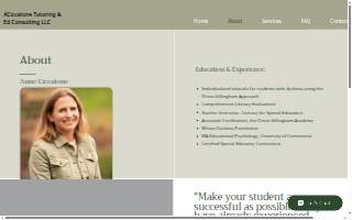 ACiccalone Tutoring & Ed Consulting LLC website