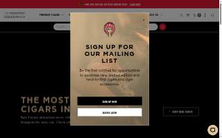 The Tobacconist of Greenwich website