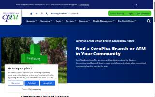 CorePlus Credit Union Waterford website