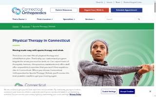 Connecticut Orthopaedics Sports Therapy I Rehab website