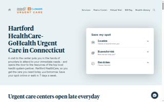 Hartford HealthCare-GoHealth Urgent Care website