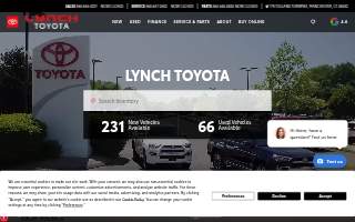 Lynch Toyota Body Shop website