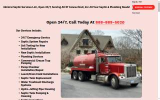 Admiral Septic Service, LLC of Mansfield website