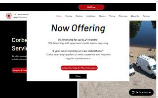 Corbett HVAC Services website