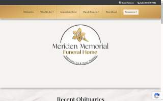 Meriden Memorial Funeral Home website