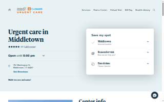 Hartford HealthCare-GoHealth Urgent Care website