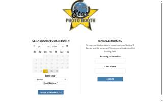 Be The Star Photo Booth website