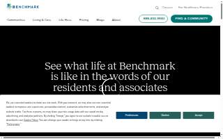 Benchmark Senior Living at Hamden of New Haven website