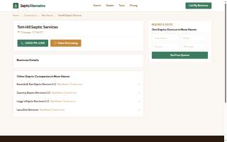 Hill Tom Septic Service website