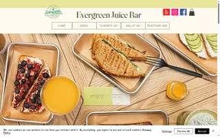 Evergreen Juice Bar website